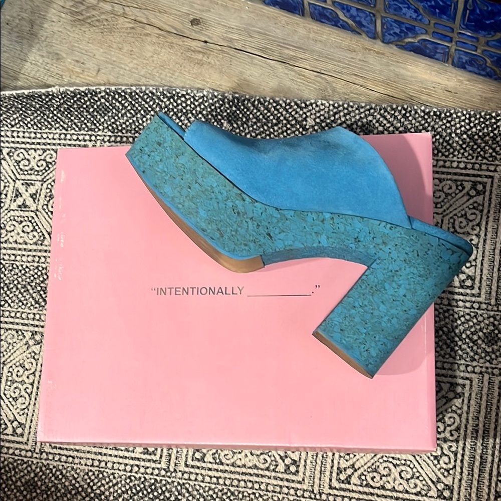 INTENTIONALLY BLANK Blue Platform Shoes